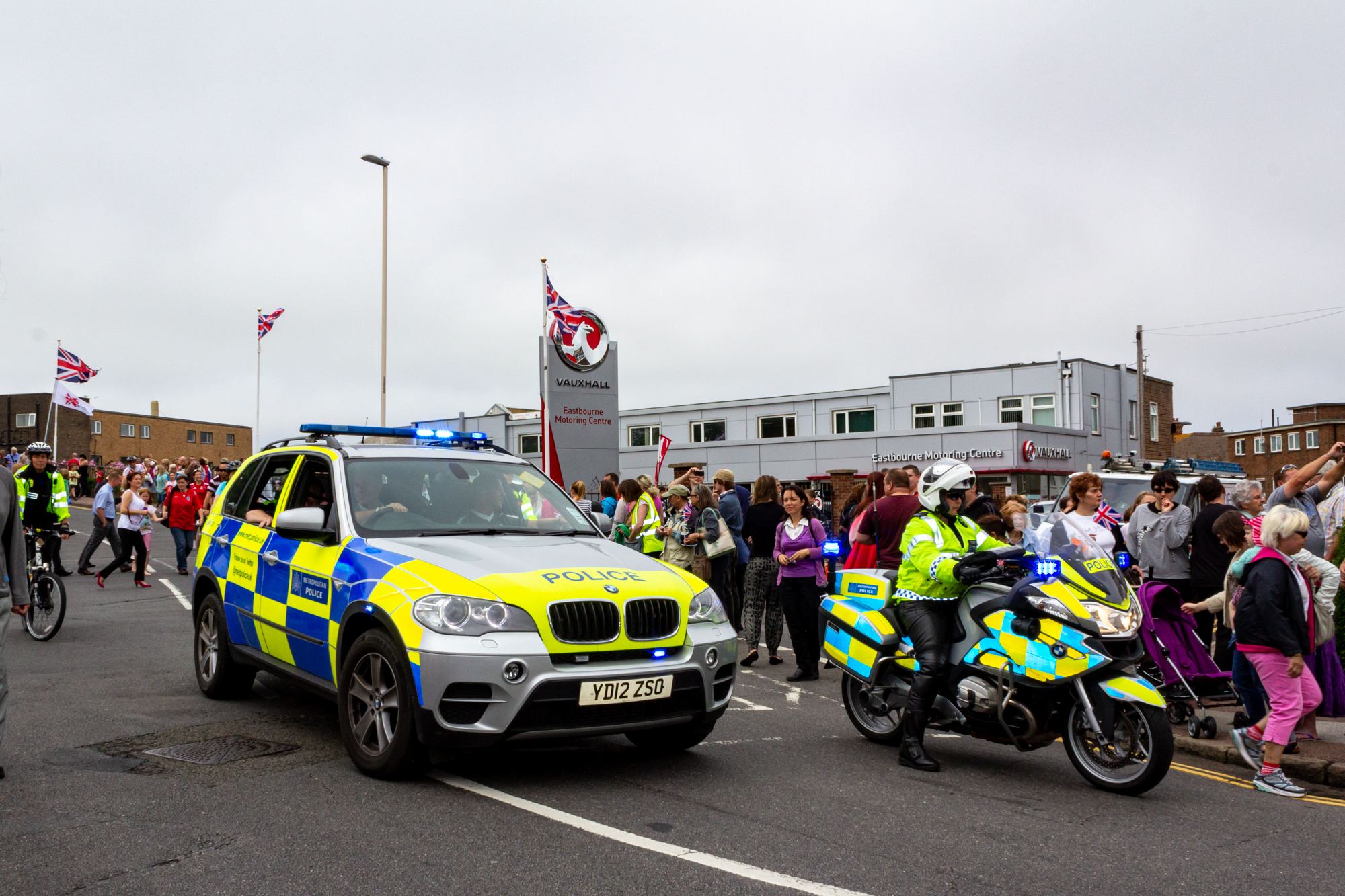 Olympic Torch Relay 2012 - Police Vehicles - Bicycle, Car and Motorbike