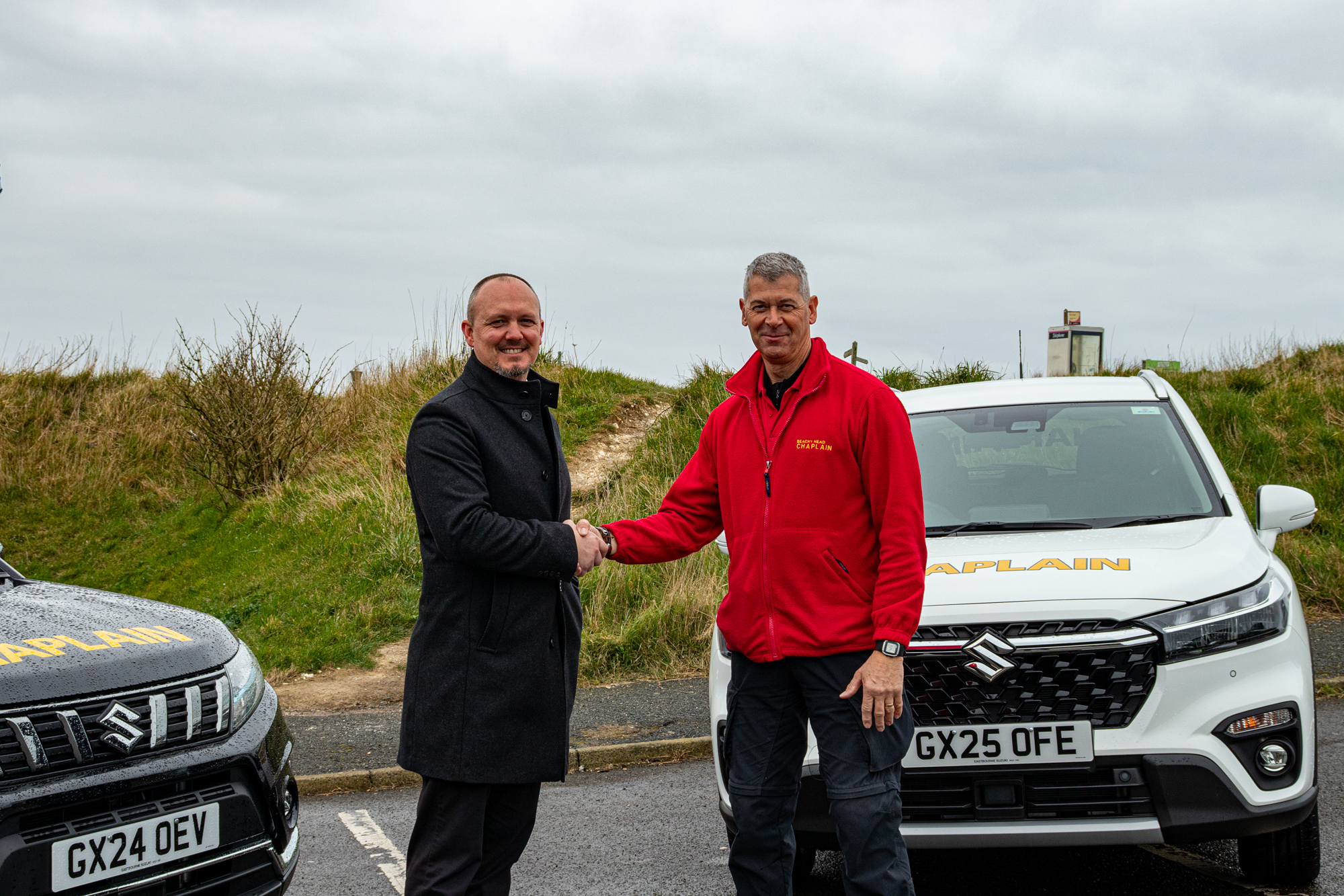 Daniel (Eastbourne Suzuki Manager) with Glenn (BHCT Front Line Team Supervisor)