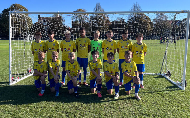ETYFC U13 Blue team wearing their kit sponsored by EMC Eastbourne Suzuki for the 2026/27 season.